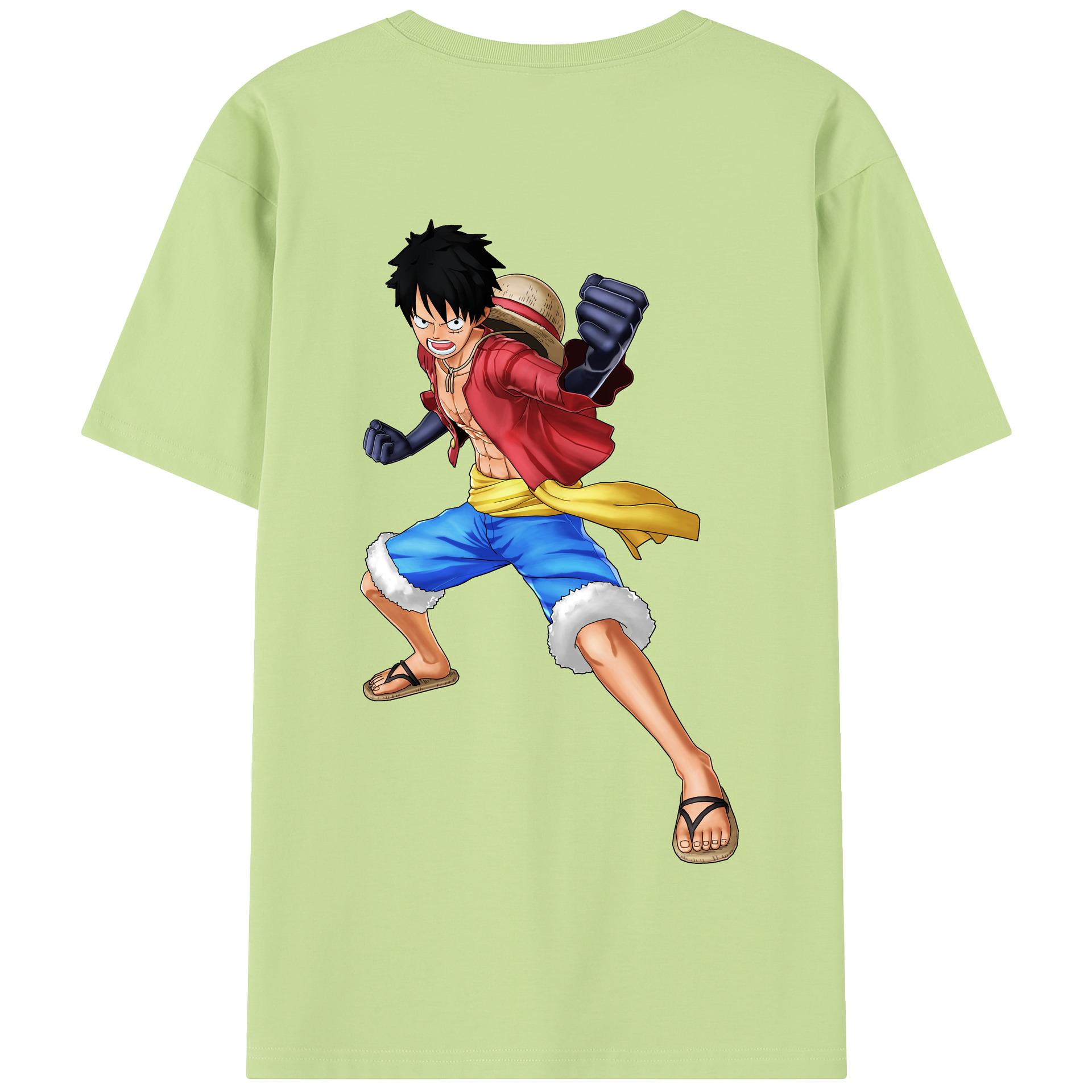 ワンピース モンキー・D・ルフィ ONE PIECE Monkey D. Luffy 綿100％半袖Tシャツ（背面プリント）